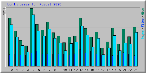 Hourly usage for August 2026